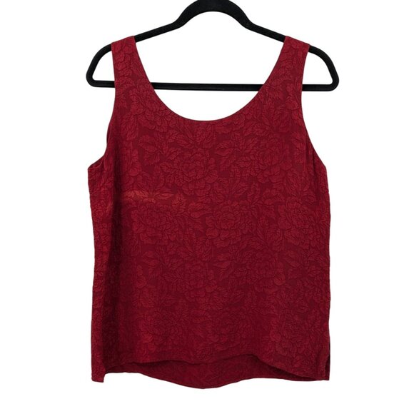 Vintage Y2K Express 100% Silk Floral Textured Tank Top Women Size M Whimsigoth - Picture 2 of 9